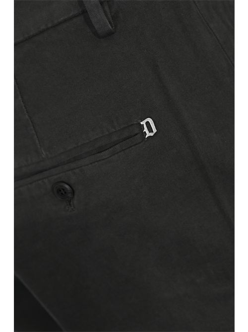 Pantalone Gaubert Relax regular in gabardina di cotone Carbone DONDUP | UP688 GSE043 PTD910